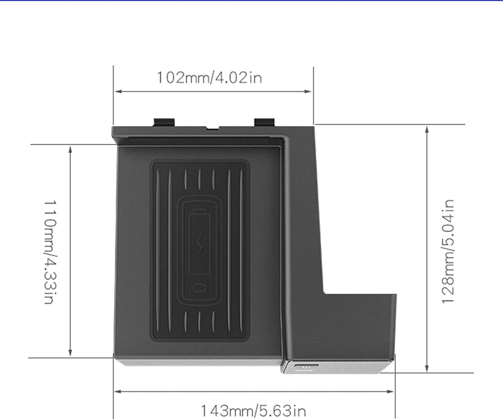 Cargador de Coche inalámbrico para C/Class W205 C180 C200/300 C260 AMG GLC 2015-2020 con Puerto USB QC3.0 Teléfono móvil de 15 W Almohadilla de Carga rápida Panel de Accesorios de Consola para