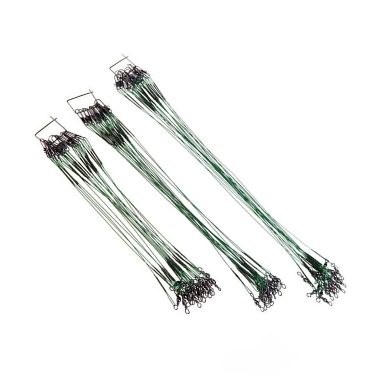 SUPVOX 60-Pack Stainless Steel Fishing Line Wire Leaders Swivels (15cm 20cm 25cm) Bait Stopper for Hooks