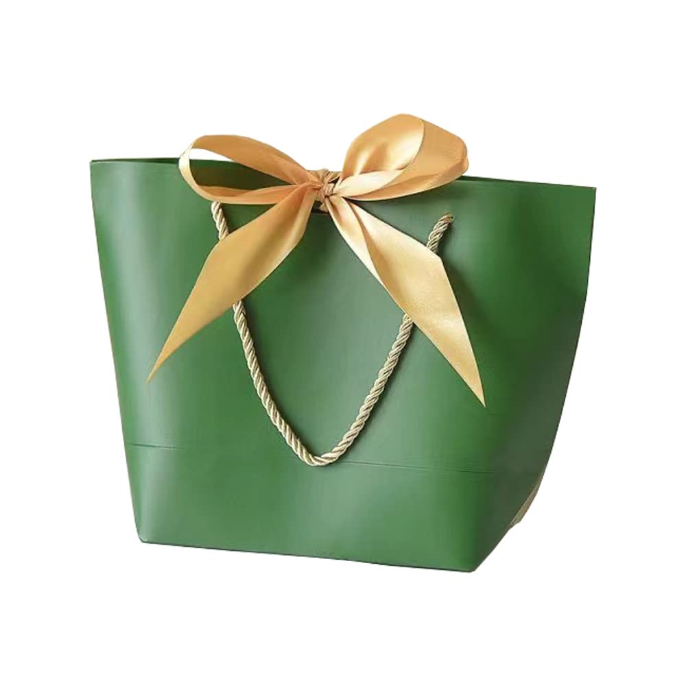 Larcenciel Paper Gift Bags With Golden Bow Ribbon,Portable Party Bags