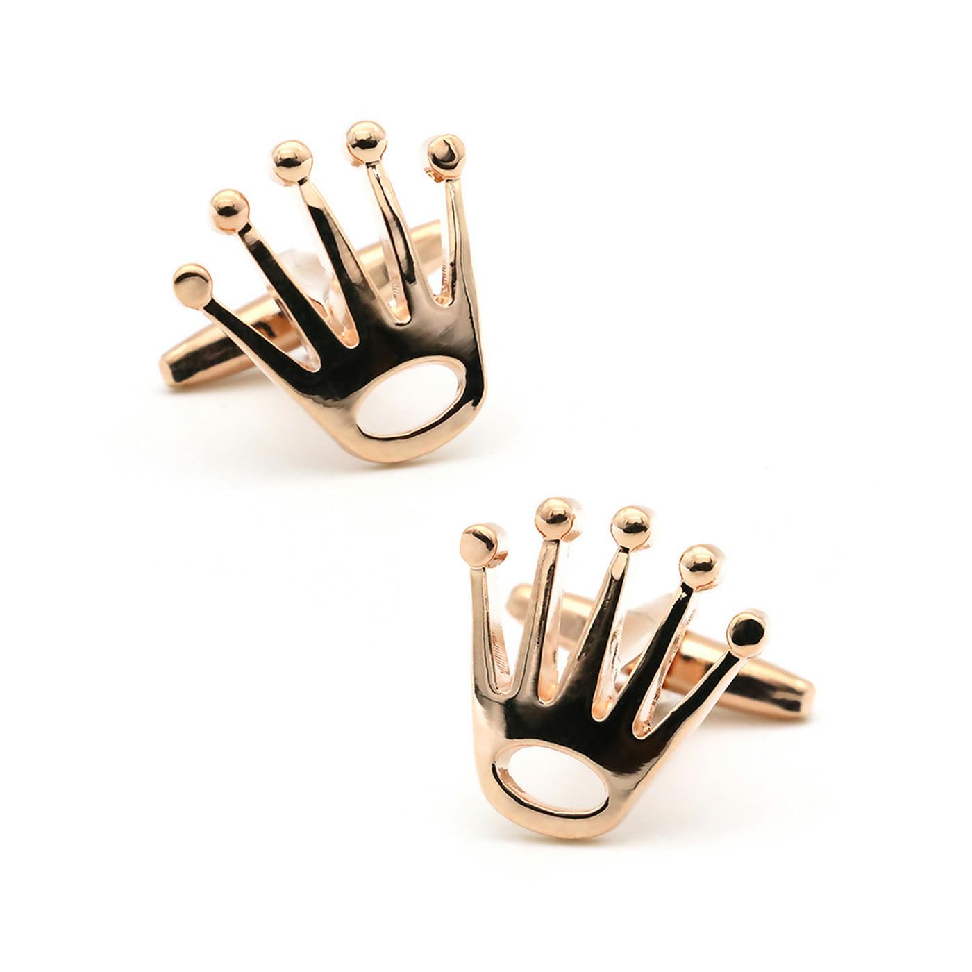 Syavr Men's Rose Electroplated Silver Gold Gold Gun Black Palm Crown Shaped Cufflinks