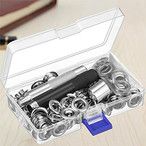 Kit de ilhós para ilhós Yardwe 100 peças 12 mm com furos para botões, ferramenta de instalação para