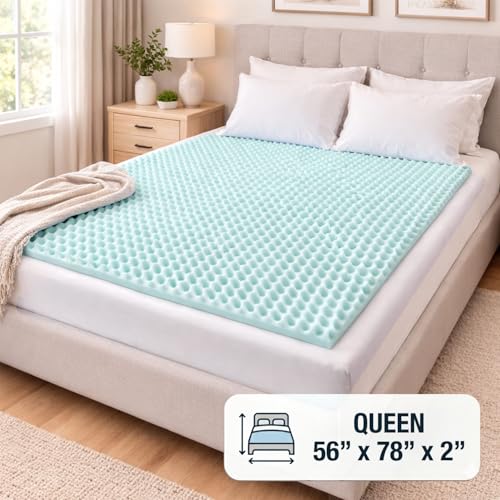Image of DMI Foam Mattress Topper, Egg Crate Foam Pad, Mattress Pad And Bed Topper For Support, Air Circulation, Pressure Relief And Weight Distribution, Queen Size Mattress, 56 x 78 x 2