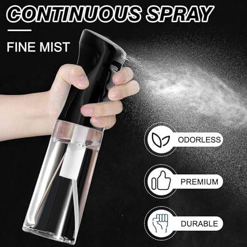 Continuous Spray Bottle for Hair (10.1oz/300ml) 2 Pack Home Essentials Spray Bottles For Cleaning Empty Ultra Fine Water Mister Sprayer For Hairstyling Garden Plants Curly Hair Perfume Etc3