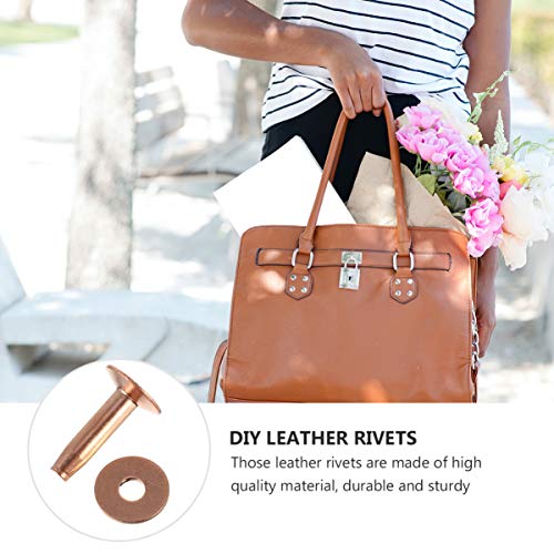 Exceart Kit de Rebites e Rebarbas de Cobre com 20 Conjuntos de Rebites de Couro Rebites de Cobre Kit