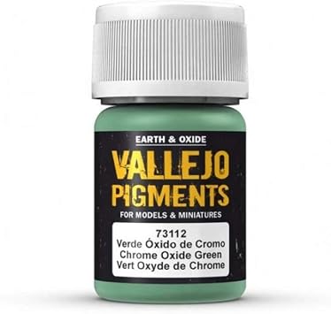 Vallejo - Pigment FX Chrome Oxide Green, 1.18 Fl. Oz. 35 ml Pot, Fine Powder Color Pigment for Model Weathering and Hobby Building