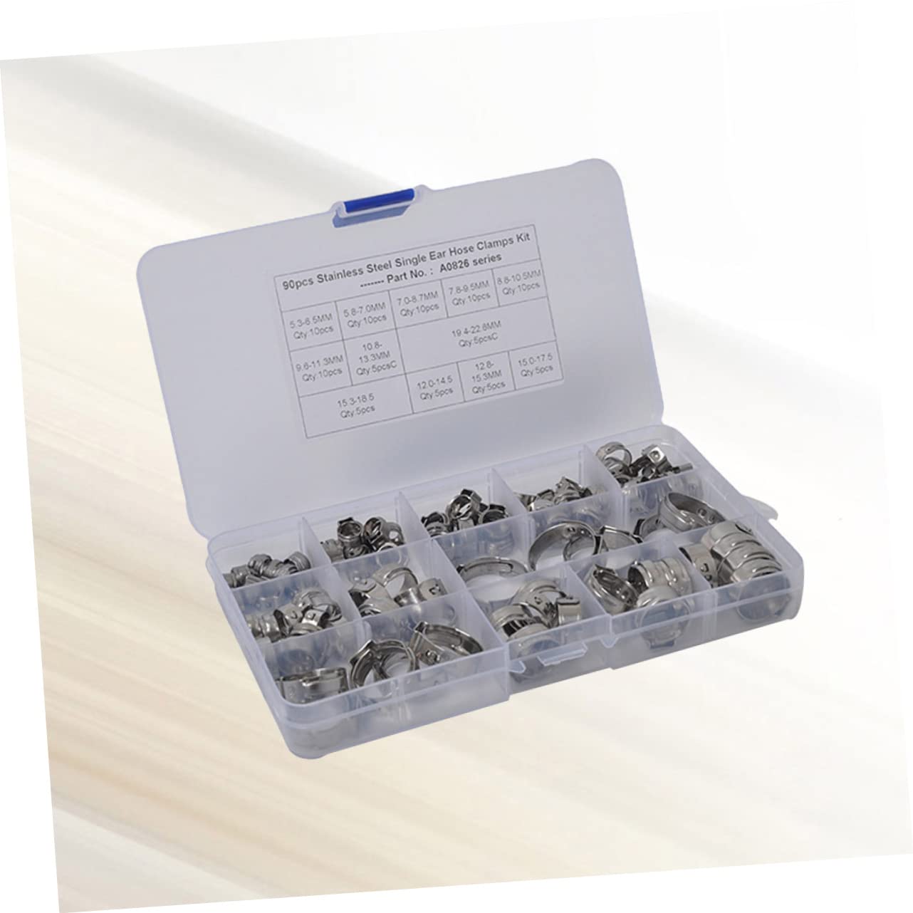 VILLFUL 90pcs 12 Stainless Steel Clamps Worm Gear Hose Clamps Stainless Steel Hose Clamp Tube Clamp Hose Clip