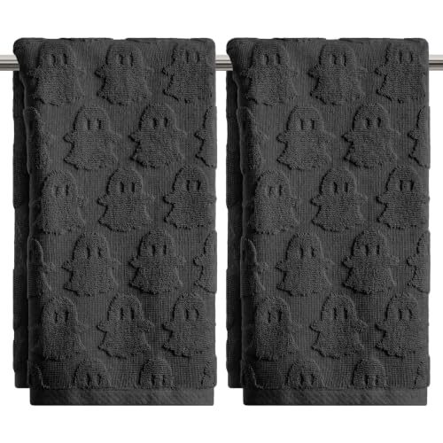 2 Pcs 3D Ghost Jacquard Hand Towels for Bathroom - image 1