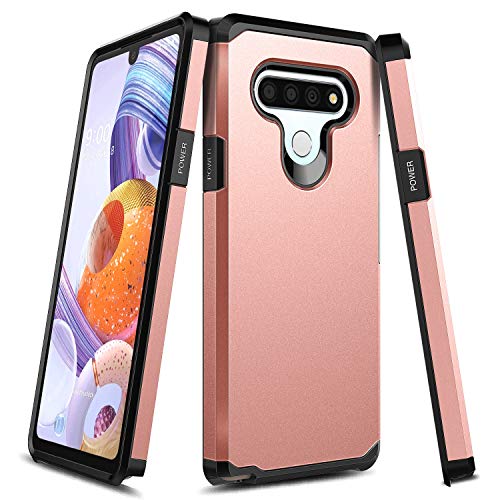 E-Began Case for LG Stylo 6, Premium Heavy Duty Defender Shockproof Dual Layer Hybrid Case Cover for LG Stylo 6 (2020 Release) -Rose Gold