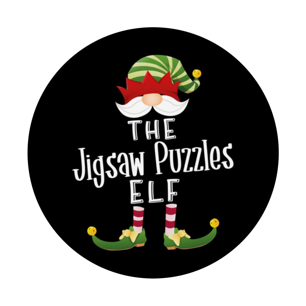 Jigsaw Puzzles Elf Group Christmas Funny Pajama Party PopSockets Swappable PopGrip, Black - Image 3