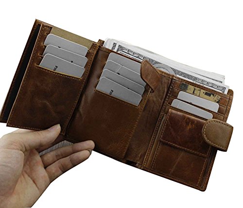 Men's Genuine Leather Biker Star Zipper Card/Money Chain wallet Purse2