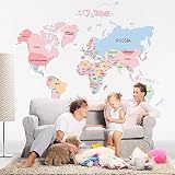 Wallpark Temprano Educación Dibujos animados Alfabeto Inglés Mapa del mundo...