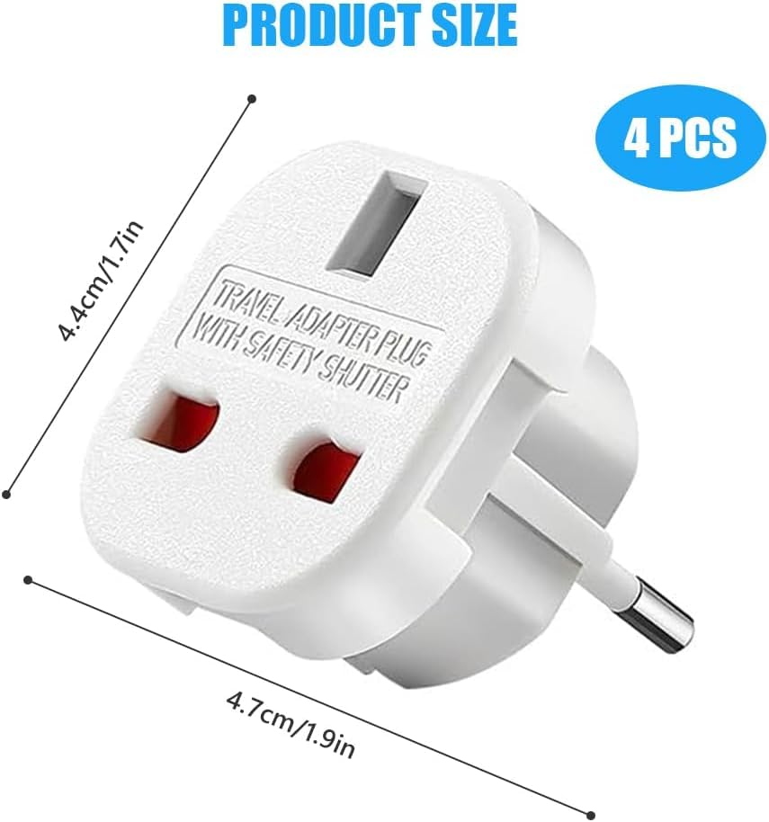 Kyrotech İngiltere’den AB’ye Seyahat Adaptörü, UK G Tip 3 Pin’den Avrupa E/F Tipi 2 Pin Priz Dönüştürücü, Güvenlik Kilitli, 240V 10A, 16A, Fransa, Almanya, Hollanda, Polonya, İsveç Uyumlu