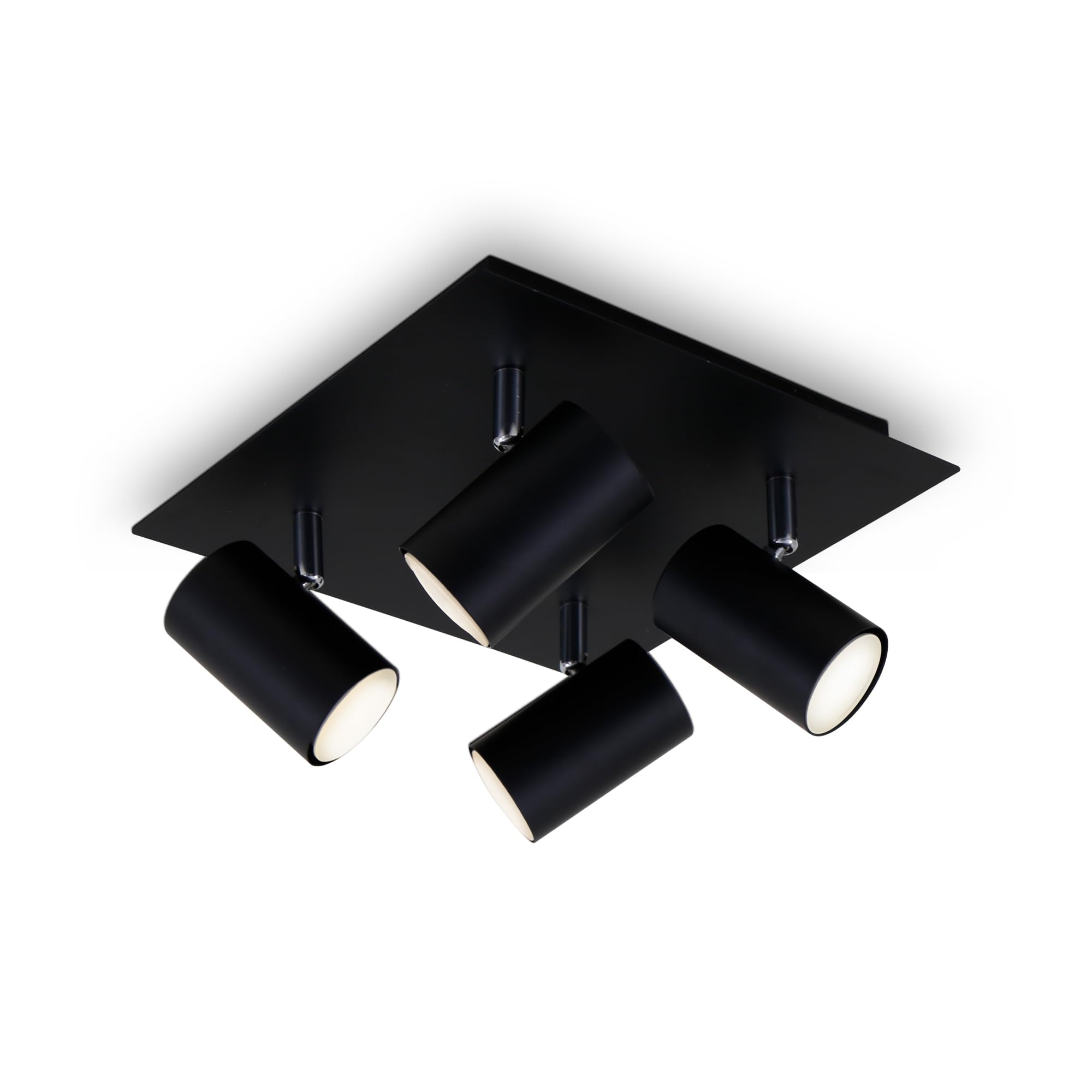 Briloner Leuchten Plafoniera da soffitto, orientabile, con 4 faretti, GU10, max. 40 watt, nero