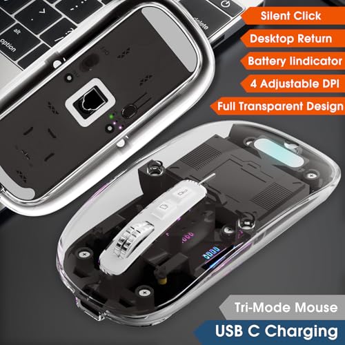 Image of Transparent Wireless Computer Mouse,Black