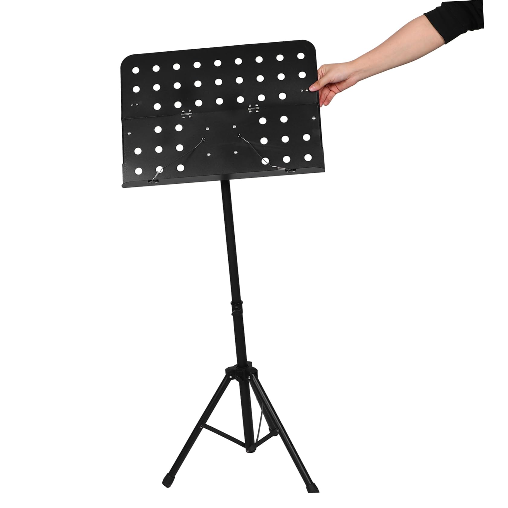 Klappbarer Notenständer Schwarz, Höhenverstellbar, Tragbar für Musiker | Klavier und Ensemble, Kunststoff mit Eisen, Elegant Gestaltet, für Reise und Bühnenauftritte