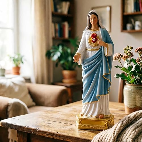 Estatua Virgen María Resina 8 pulgadas miniatura 5