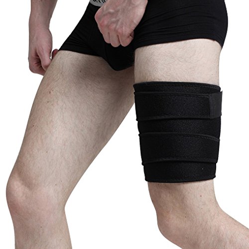 ChinFun Hip Stabilizer and Groin Brace Adjustable Thigh Support Leg Compression Wrap Sleeve Sciatic Nerve Quad Hamstring Joints Muscle Strain Injuries Faster Pain Relief Recovery Unisex Black