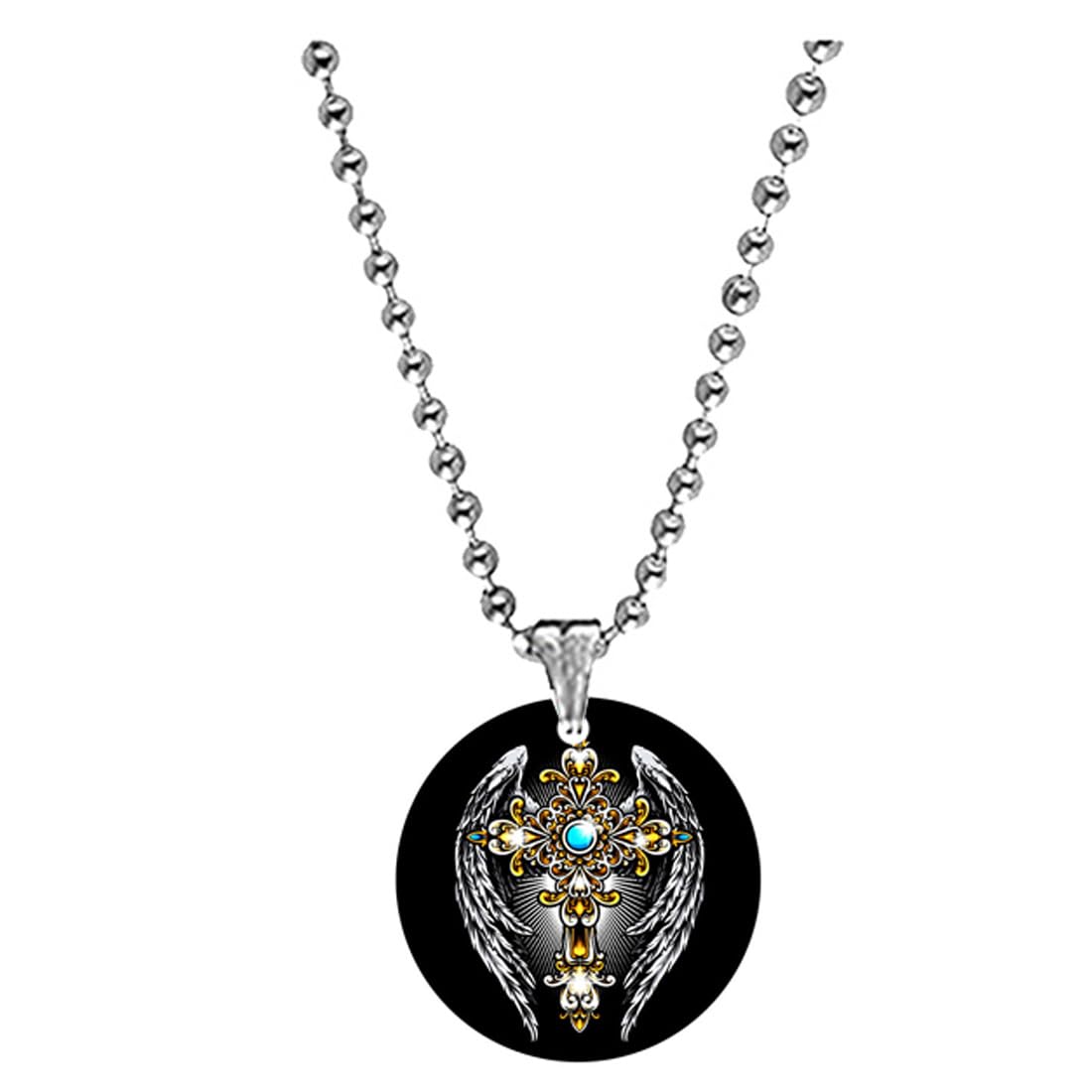 Abhiora FashionSacred Wings Holy Cross Bead Chain Acrylic Religious Pendant for Men Women Christian Faith Acrylic Charm Spiritual Gift Prayer Church Festival Accessory-picture-34