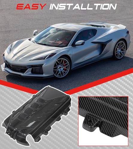 Image of C8 Real Carbon Fiber Engine Cover Fit for Corvette C8 2020-2025 Stingray E-Ray Z51 6.2L Carbon Fiber Engine Bay Covers