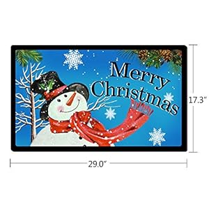 Merry Christmas Doormat Snowman Holiday Door Mats Decorative Welcome Mat Outdoor Indoor Entrance Front Door Winter Seasonal Floor Mats Xmas Entryway Rugs Non Slip 17.3X29 Inches(Blue) Merry Christmas Doormat Snowman Holiday Door Mats Decorative Welcome Mat Outdoor Indoor Entrance Front Door Winter Seasonal Floor Mats Xmas Entryway Rugs Non Slip 173X29 InchesBlue
