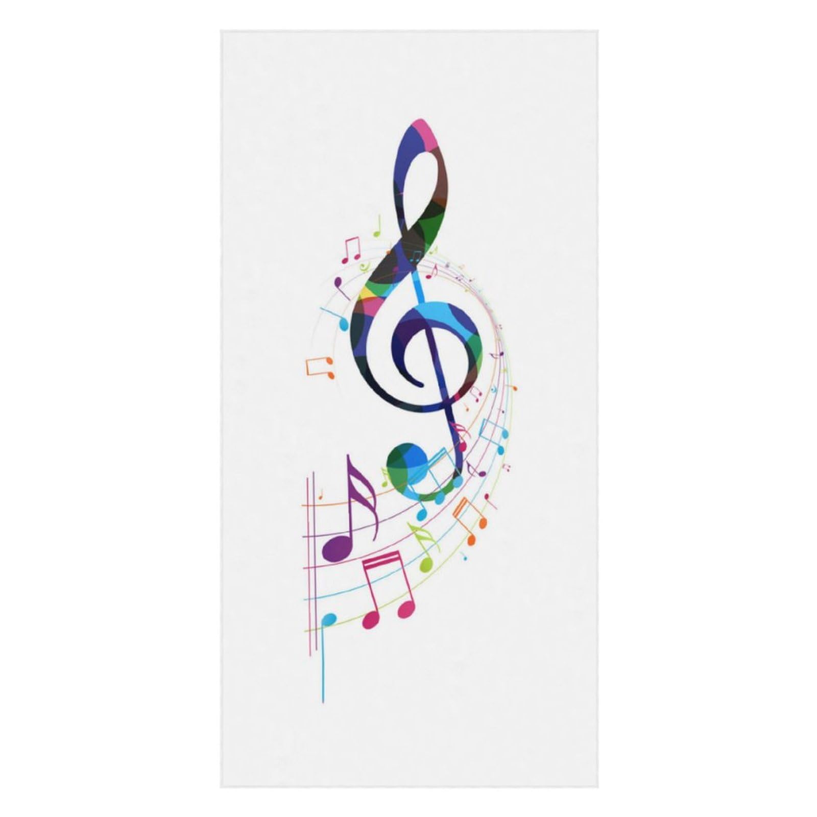 LWORZIIB Beach Towel, Colorful Music Notes Bath Towel, Pool Towel Great for Gym Swimming 80 X 160cm