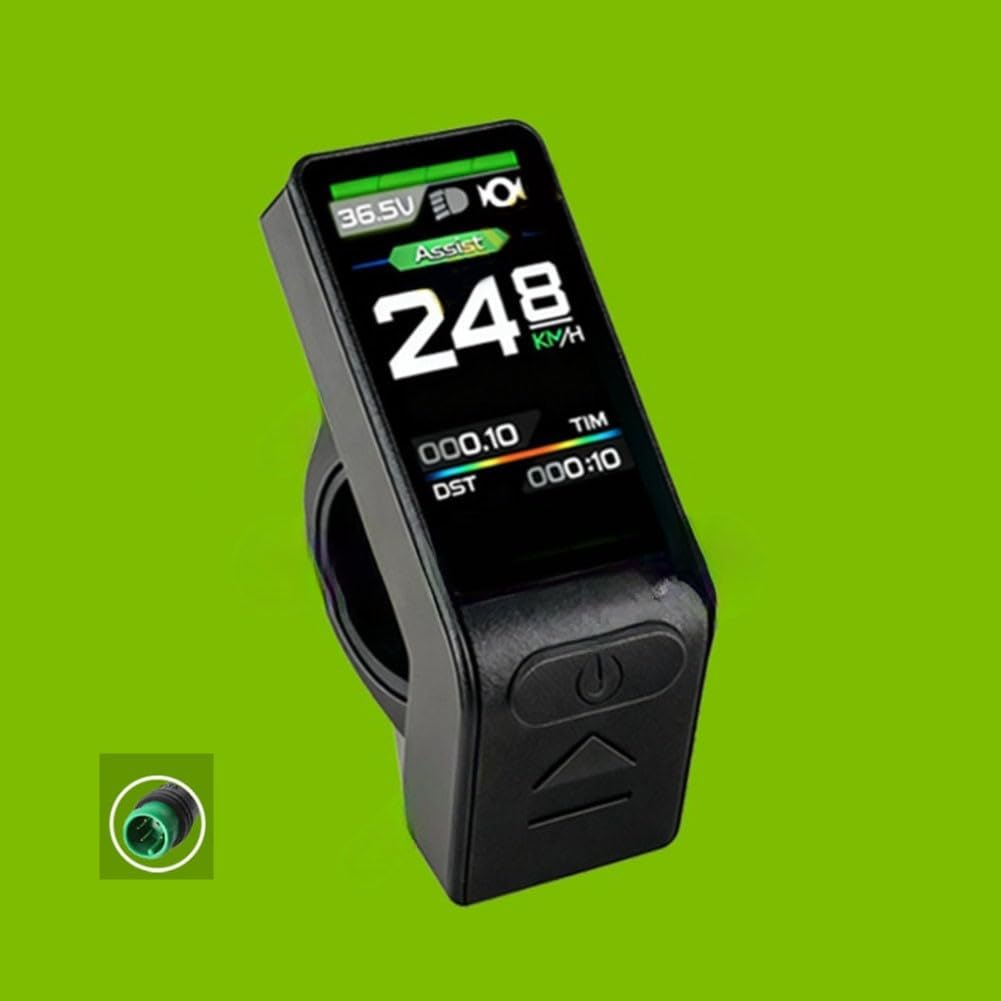 KT TF04 - Pantalla LCD, pantalla TFT a color 24V-48V para bicicleta de montaña eléctrica, enchufe SM5 blanco, cable de 1,8 m, negro