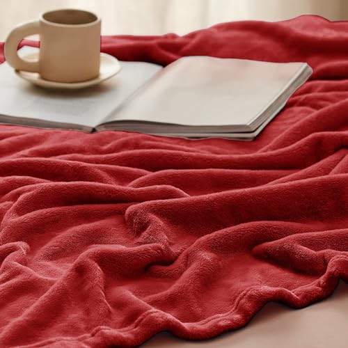 Image of VAS COLLECTIONS Premium Plush Double Blanket | 300 GSM Lightweight Cozy Soft for Bed, Sofa, Couch, Travel & Camping| 220X230 Cm Or 86X90 Inches | Maroon