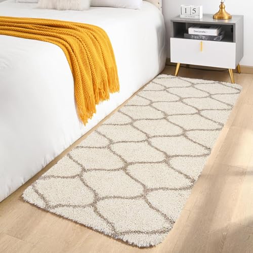 Image of 1.5x3 feet Soft Runner Rug for Living Room and Bedroom, Modern Indoor Floor Carpet with Non-Slip Backing, Comfortable Decorative Home Decor Rug, Easy Clean & Durable- (Ivory M, Rectangular)