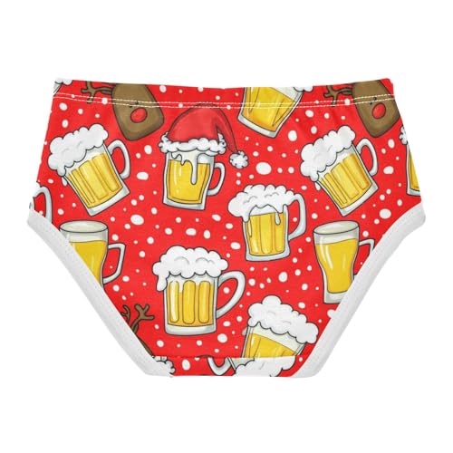Festive Cartoon Beer Deer Red Toddlers Underwear Floral 2t Cotton Panties Little Girl Animal Kids Undies Briefs2
