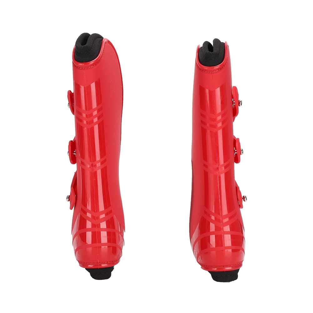 Set Protezioni per Le Gambe del Cavallo Protezioni per Le Gambe Durevoli e Regolabili per Gli Appassionati di Equitazione Neoprene PU Rosso 4 Pezzi