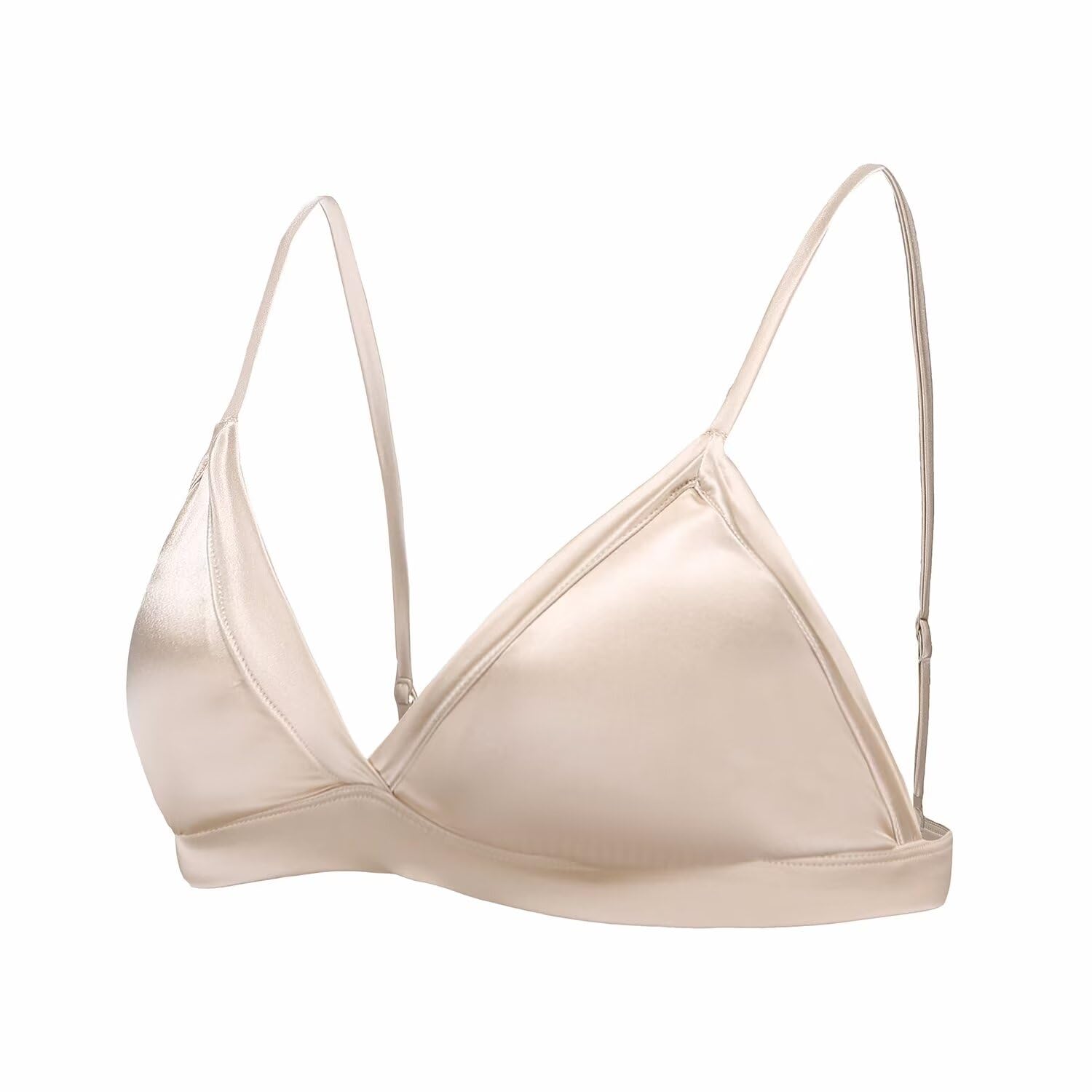 Sujetador Triangular con elástico de Seda Real de 19 mm – Confort Profesional de SPA, Especial Post-operatorio con Almohadillas extraíbles