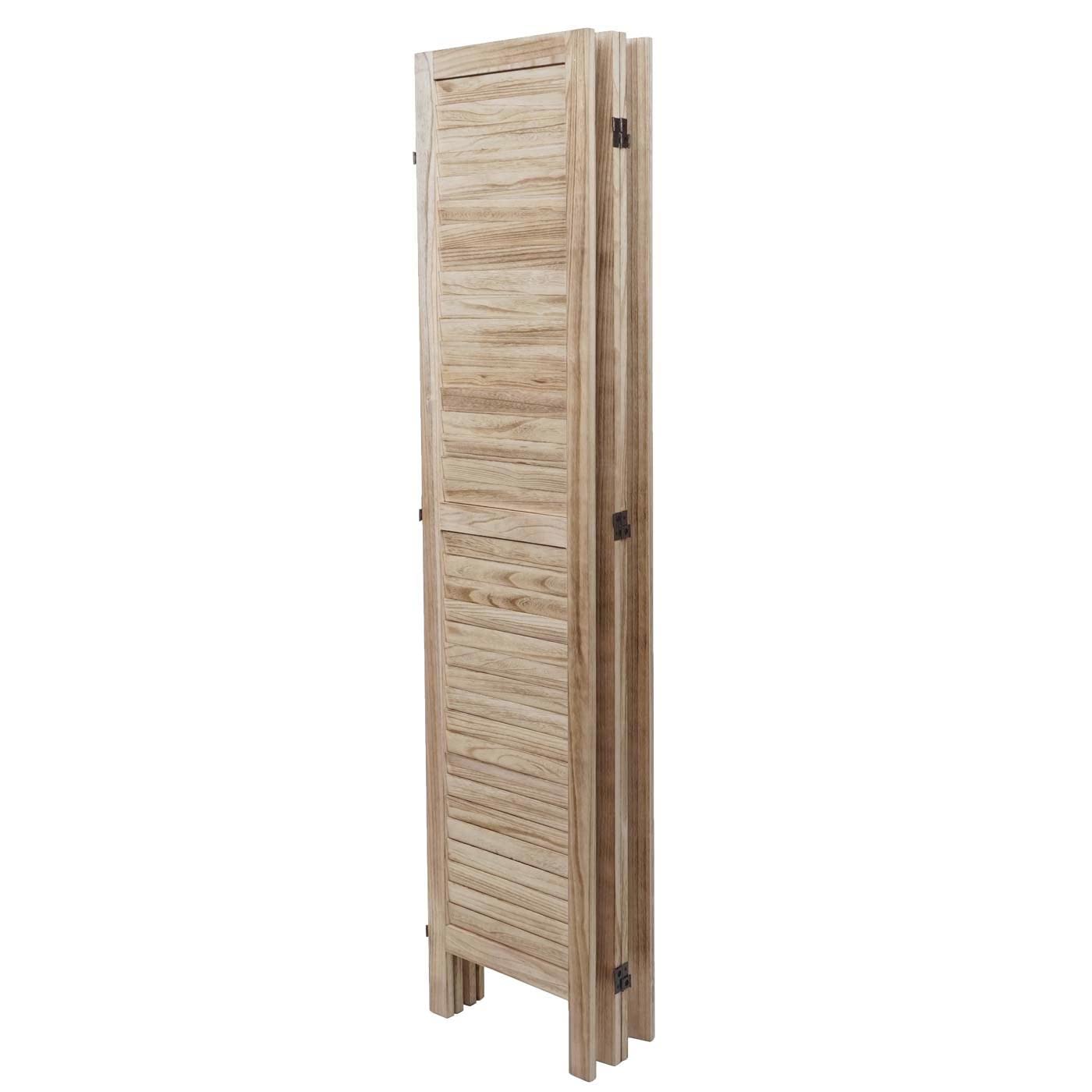 Mendler Parawan HWC-G30, ścianka działowa, ochrona przed wzrokiem, ścianka działowa, styl shabby 170 x 162 cm, jasnobrązowy