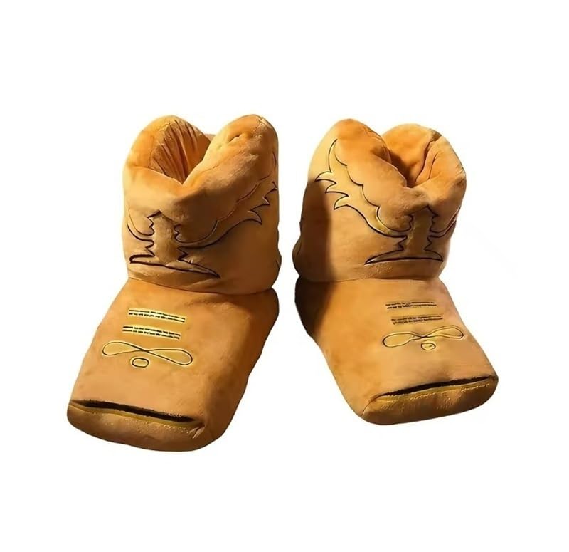 The House Slipper Boots Cowboy Boots Cowboy Boot Slippers for Adults Cozy Home Indoor Fuzzy Boots for Valentines Day Gift (Yellow: Sizes 7-13)