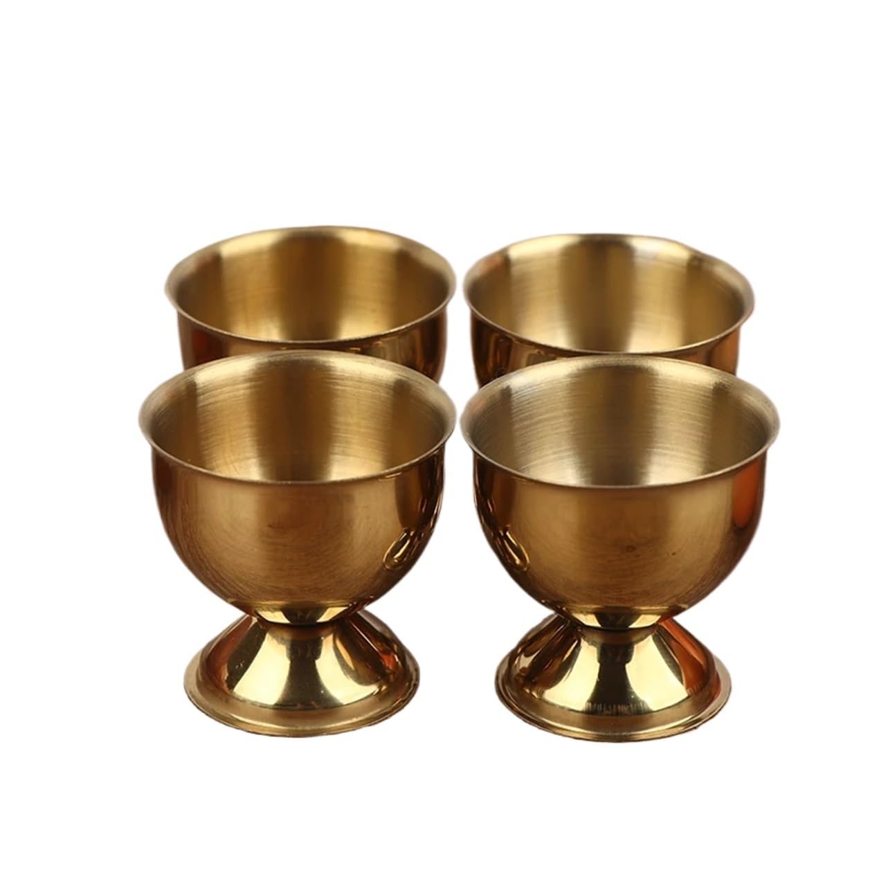 YCENJEPSAZ 4Pcs Egg Cups Handy Stainless Steel Boiled Egg Cups Stand Rack Eggs Holder Egg Holder Kitchen Breakfast Cooking Tool【Homeclub】(4Pcs Gold)