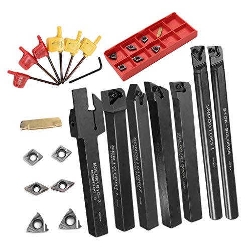 LoveinDIY Lathe Turning Tool Holder Boring Bar MGEHR1010-2 & Carbide Inserts Set