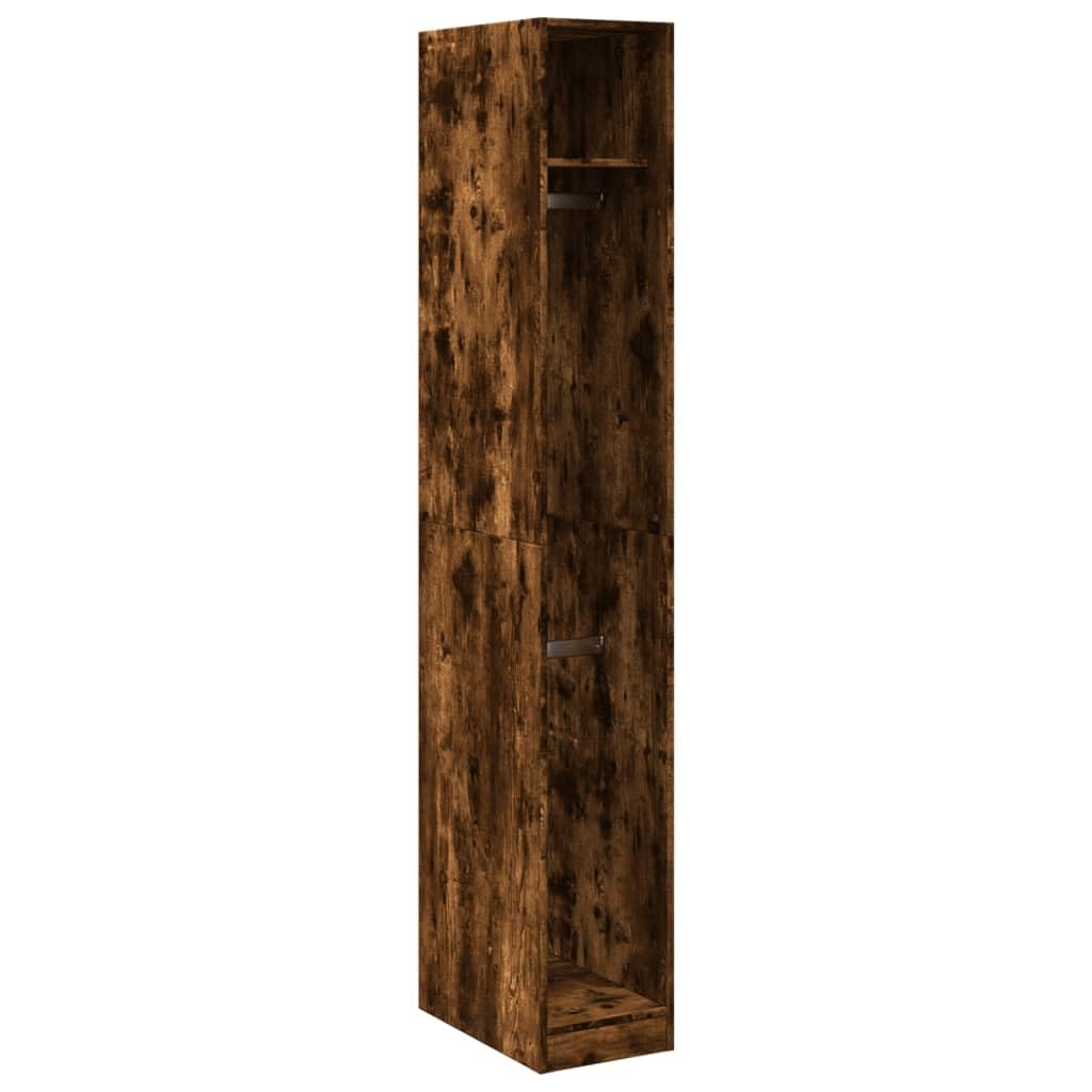 vidaXL Wardrobe, Closet for Bedroom, Clothes Storage Organiser with Hanger Bar, Clothes Cupboard, Armoire, Modern Style, Smoked Oak Engineered Wood