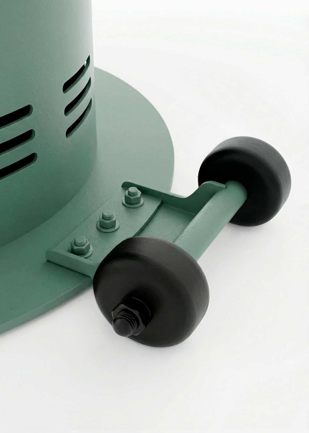 CREATE/FIRE ROUND PELLET HEATER/Estufa de exterior de pellets sin humo verde sage/Libre de humos, control de la llama, cobertura 9m2, consumo 3 horas y media, 17.5 kW