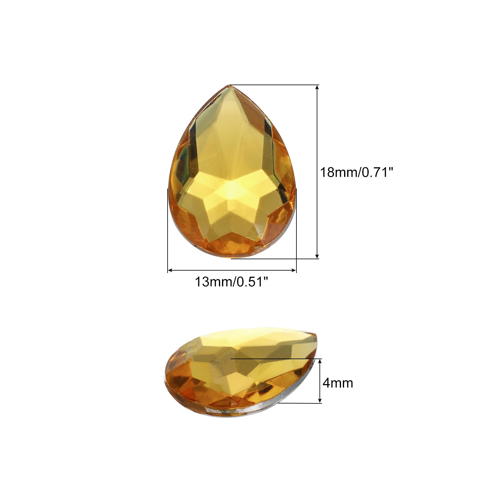 Sourcing Map Gemme Acriliche A Goccia Con Retro Piatto - 20 Pezzi Color Azzurro Per Fai Da Te - Foto 12