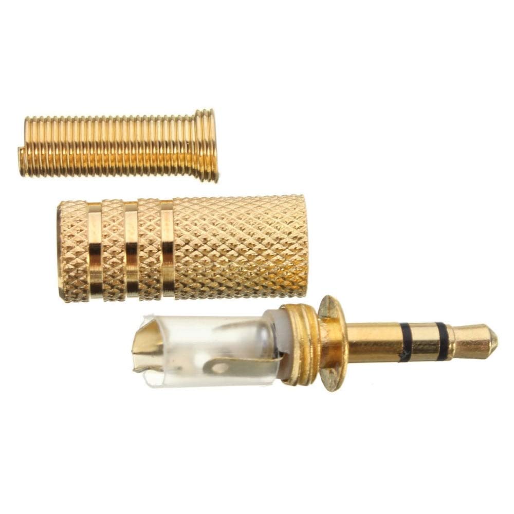5x Spina Jack 3,5 Mm Stereo Maschio Da Saldare – 100% Metallo, Connettore Mini Jack Per Audio
