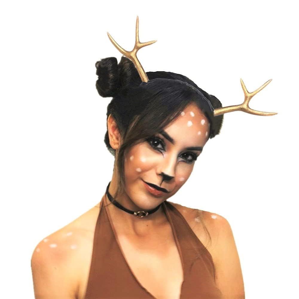 JeVenis Luxury Reindeer Antler Headband Gold Deer Headband Festival Wear Party Hats — image 1