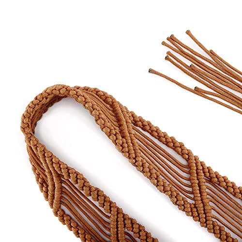 Ayliss Women Woven Waist Belt Cotton Crochet Summer Beach Handwoven Rope Braided Skinny Dress Belt Fashion Bohemian Beads4