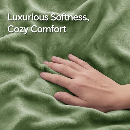 Image of BEDELITE Flannel King Size Pillow Cases Set of 2, Sage Green, 20x36 Inches | Super Cozy Fuzzy Velvet Pillow Shams with Zipper Closure, Soft Fleece Pillowcases for Bedroom, Sofa, Couch, All-Season Use