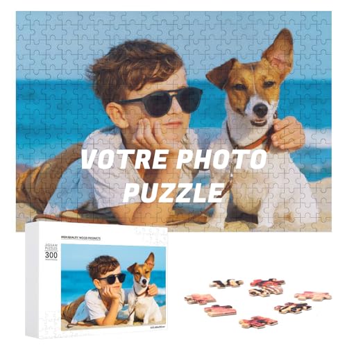 Puzzle personnalisé Photo, 300/500/1000 pièces en Bois, Cadeau personnalisé Photo pour la Saint Valentin et Anniversaire pour Homme et Femme