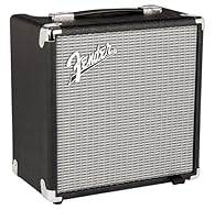 The Fender Rumble 15 Bass Amp is a compact and portable 15W practice amplifier for electric bass guitars. It features classic Fender styling in a sleek black/silver design, embodying Fender's rich musical heritage. Designed for bassists at all levels...
