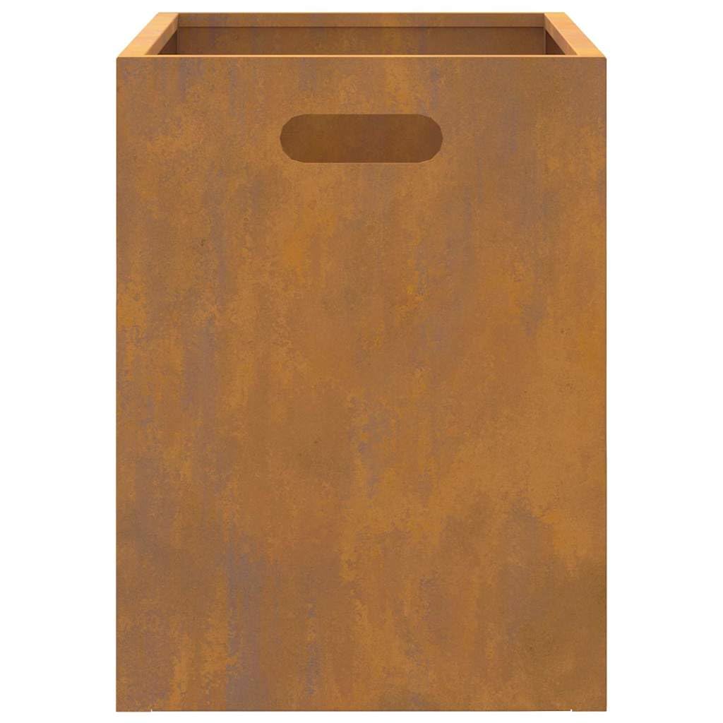 Cestino per focolare esterno portatile in acciaio per balcone e terrazza, moderno braciere 50 x 30 x 40 cm, colore marrone, ideale per campeggio e giardino con design aperto
