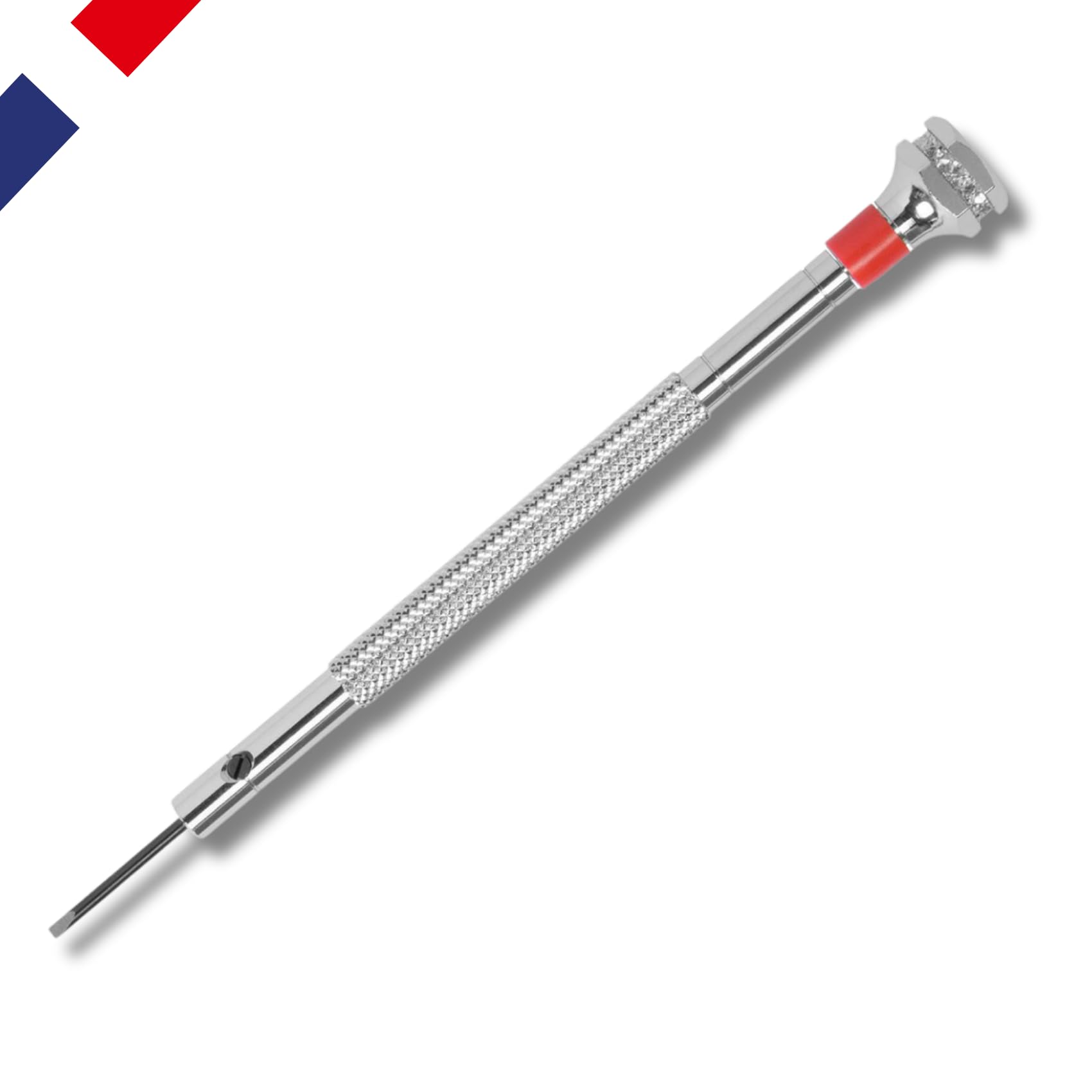 MV – Drehsockel mit 9 Uhrmacherschraubendrehern mit Ersatz-Bits – Größen von Ø 0,6 mm bis 3,0 mm