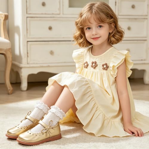 Image of GINFIVE Toddler Girls Mary Jane School Oxford Dress Flat Shoes for Wedding