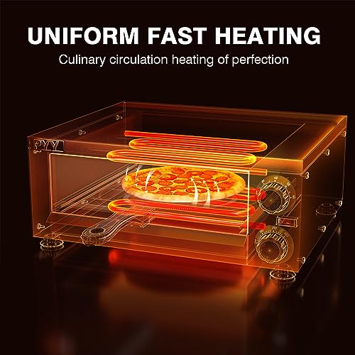 Image of PYY Pizza Oven Indoor Electric Countertop Commercial Pizza maker with Crumb Tray Stainless Steel Pizza Cooker Machine for Home