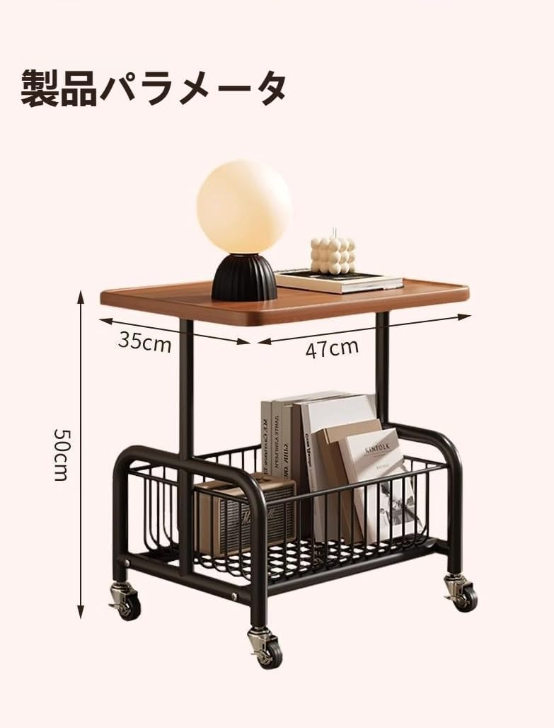 Maihail サイドキャビネット デスクワゴン 布製 袖机 層板付き サイド