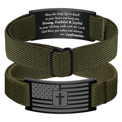 Pulsera cruz bandera americana para niños y hombres miniatura 1